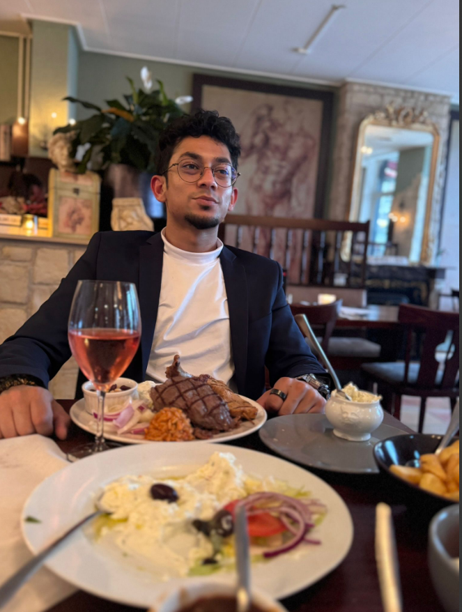 Jason Mohab-Ali in a restaurant