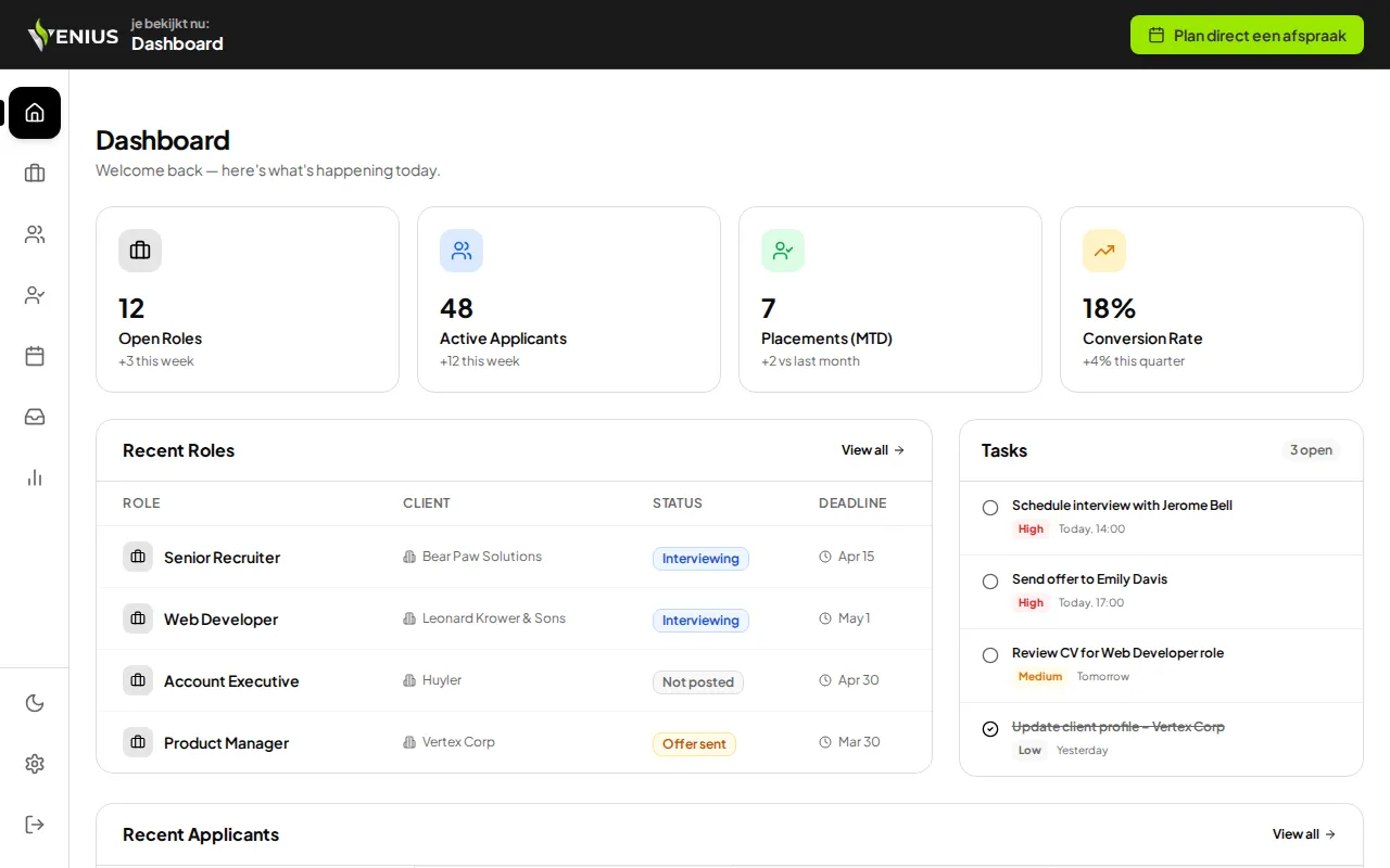 Recruitment Agency Demo homepage mockup